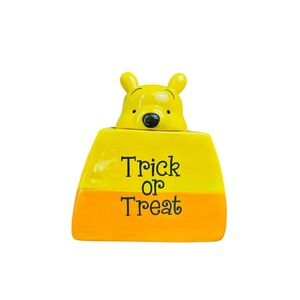 Large Nostalgic Trick or Treat Candy Jar Bear Lid Ceramic Treat Container
